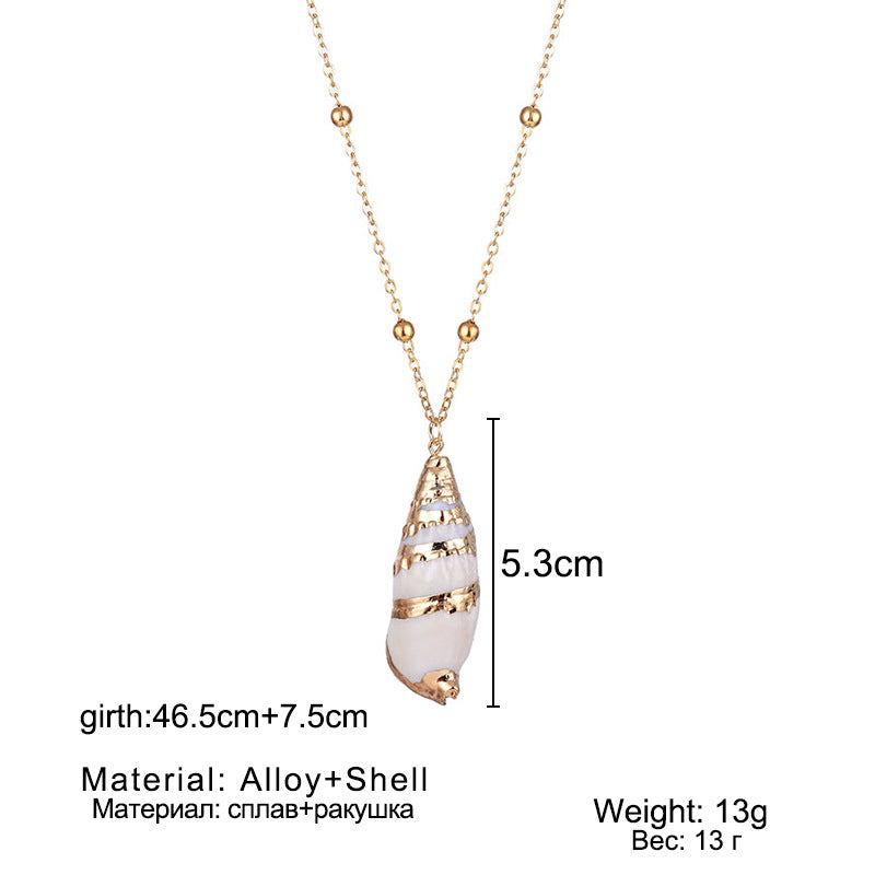 Wholesale Conch pearl necklace natural shell pattern pendant Bohemian